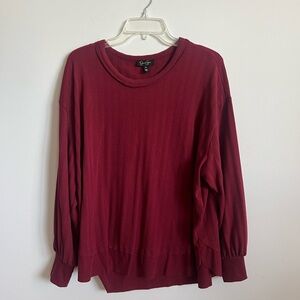 Jessica Simpson Burgundy Long Sleeve Top in XL